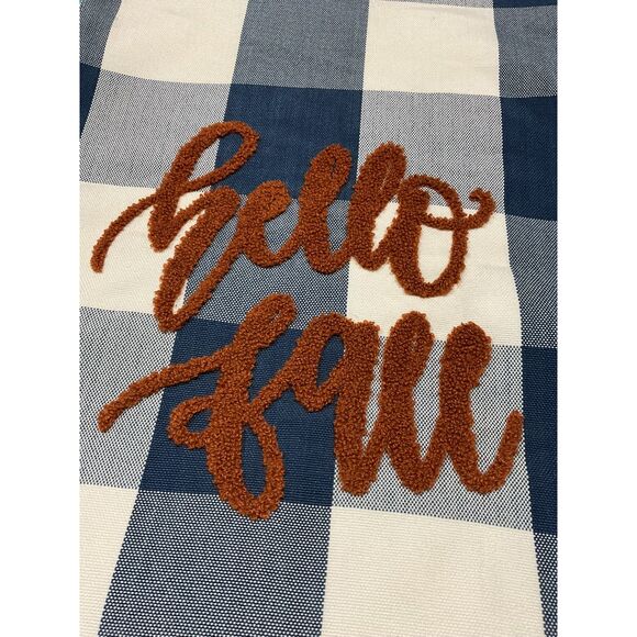 Kirklands Hello Fall Buffalo Check Table Runner Set of 2 - Picture 2 of 11